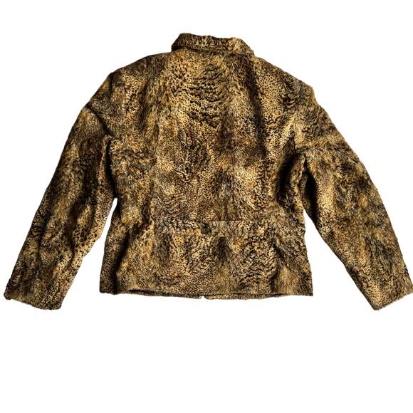 Cynthia Steffe Animal Print Lined Collared Zip Jacket Women's 12 USA - Picture 2 of 9